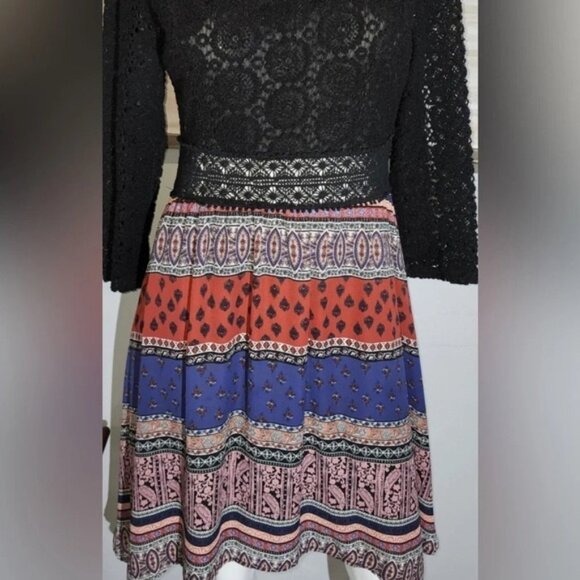 Miami Bohemian Style Dress with lace top Sz S - Picture 6 of 6